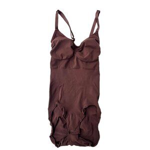 SKIMS Bodysuit Brief W/ Snaps Brown Size 2XL/3XL SH-BSB-0348 Sleeveless NWOT